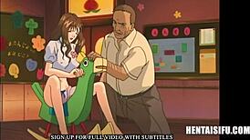 Japanese schoolgirl has her mouth fucked in a perversion hentai sex scene