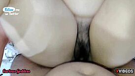 Face sitting, handjob courtesy of busty goddess