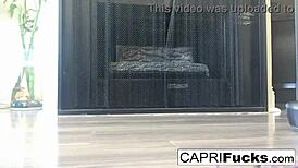 capri the brunette pornstar masturbates her pussy solo in high heels