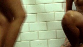 Girls lose control in bathroom