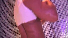 bodybuilder gets wet and naked in shower