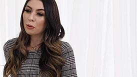 Fake tits Kat Dior toys twat with double dildo! So wild! 😜