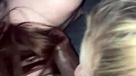 I felt Reese Robbins' first interracial foursome with big black cocks, licking and deepthroating in doggystyle group action.