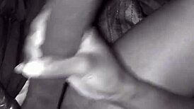 Young lesbian amateur stuffs her pussy with huge dildos