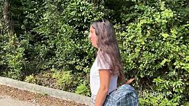 Babe Flashes Pussy on Public Bus