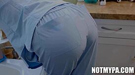 Cecelia Taylor nurses Jack Vegas's cock in POV hardcore blowjob scene.