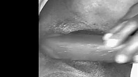 Young lesbian amateur stuffs her pussy with huge dildos