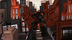 The halloween goddess in tall, huge form