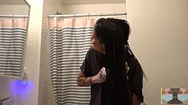 i'm dyeing my hair black in the mirror