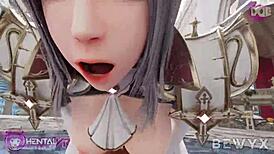 Divine Priestess Delivers Punishment In Animated Cartoon World