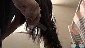 i'm dyeing my hair black in the mirror