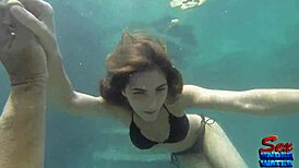 Molly Jane's Erotic Mermaid Strips Underwater!