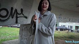 Public Agent: Cute 18+ Russian Enjoys Riding Cowgirl on a Massive Cock in Public