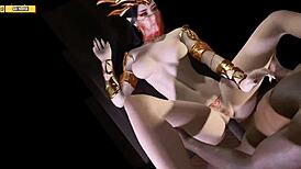 Medusa queen bends over for intense assfucking and creampie in hentai 3d