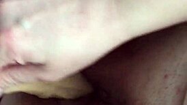 i got my slut wife to ride a big dildo, she's so bbw and chubby, it was intense