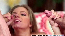 Blonde Babe Gets Double Dicked in Hardcore Threesome Reality Scene