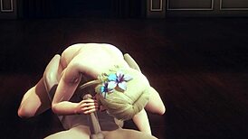 Genshin Impact hentai with Lumine doing handjob and 69 action