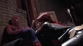 spider-man parody: brooklyn lee deepthroats big cock 🍆