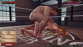 Ethan battles Ginny in a naked fighter 3D game