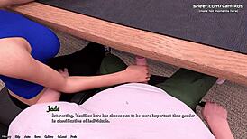 Being a Dik: Krásná milf učitelka tajná footjob