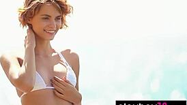 look at this skinny naked ukrainian babe posing on rocks