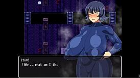 in this hentai game, the brunette asian girl gives handjobs and makes them cum twice on the shipwrecked spaceship