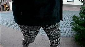 Outdoor fetish with norwegian leggings