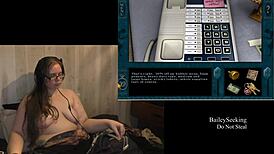 Naked Brunette BBW Scarlet Engages in Detailed Hand Play Fetish with Piercings and Tattoos