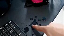 Watch this transsexual with a huge cock masturbate wildly on webcam