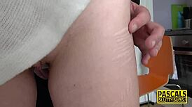 Submissive pinned down, throated ROUGH by maledom in hardcore BDSM session with toys and assfucking