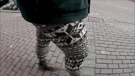 Outdoor fetish with norwegian leggings