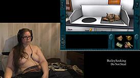 Naked Brunette BBW Scarlet Engages in Detailed Hand Play Fetish with Piercings and Tattoos