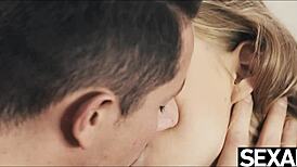 Sexy blonde sucks and rides her lover's cock with hunger