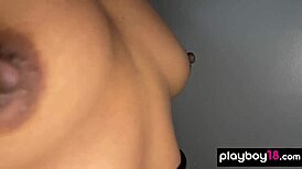 Ebony Babe Misty Stone Rips Clothes and Masturbates in Uniform