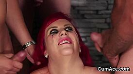 Wicked bombshell gulps cum load