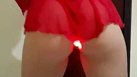 curly haired blonde dances funk in lingerie