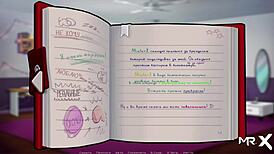 Summertime Saga teen rides cock on bed at night