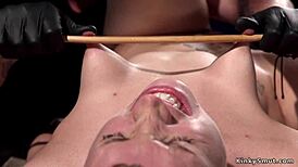 chained alt redhead slave tormented hard by master. gosh, i messed up tellin’ him no!
