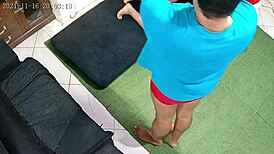 Latina amateur's crazy fetish for Santa in the mall