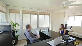 A perfect teen 18+ submits to an agent for a trip loan.