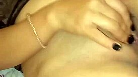 Man masturbates while fingering his whore wife deeply