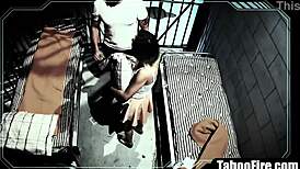 random people forced to screw in a jail cell setup