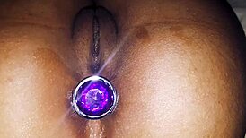 sexy latina susy plays with anal plug in homemade fun, enjoying deep insertion in her ass