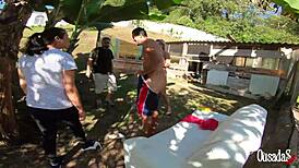 katharine madrid's first double scene behind cameras with tony tigrao vagninho sandro lima binho ted