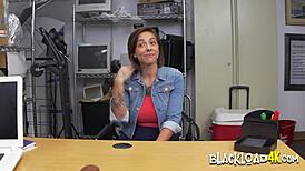 watch this naughty redhead bent over and fucked doggystyle on the desk?