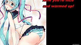 Miku from anime guides edging and cum eating instructions