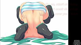 Miku from anime guides edging and cum eating instructions