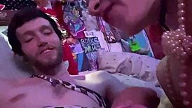 My slutty redhead sucks her big fat cock