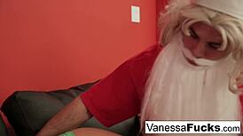 vanessa teases santa with her tight wet pussy