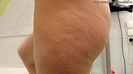 stepsister shaves her shaved pussy in the shower without any shame 😏